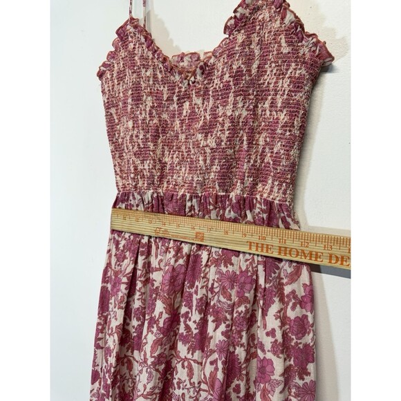 Free People  Women’s Sweet Nothings Midi Dress Women's Pink Floral Cotton Sz S - Picture 11 of 16